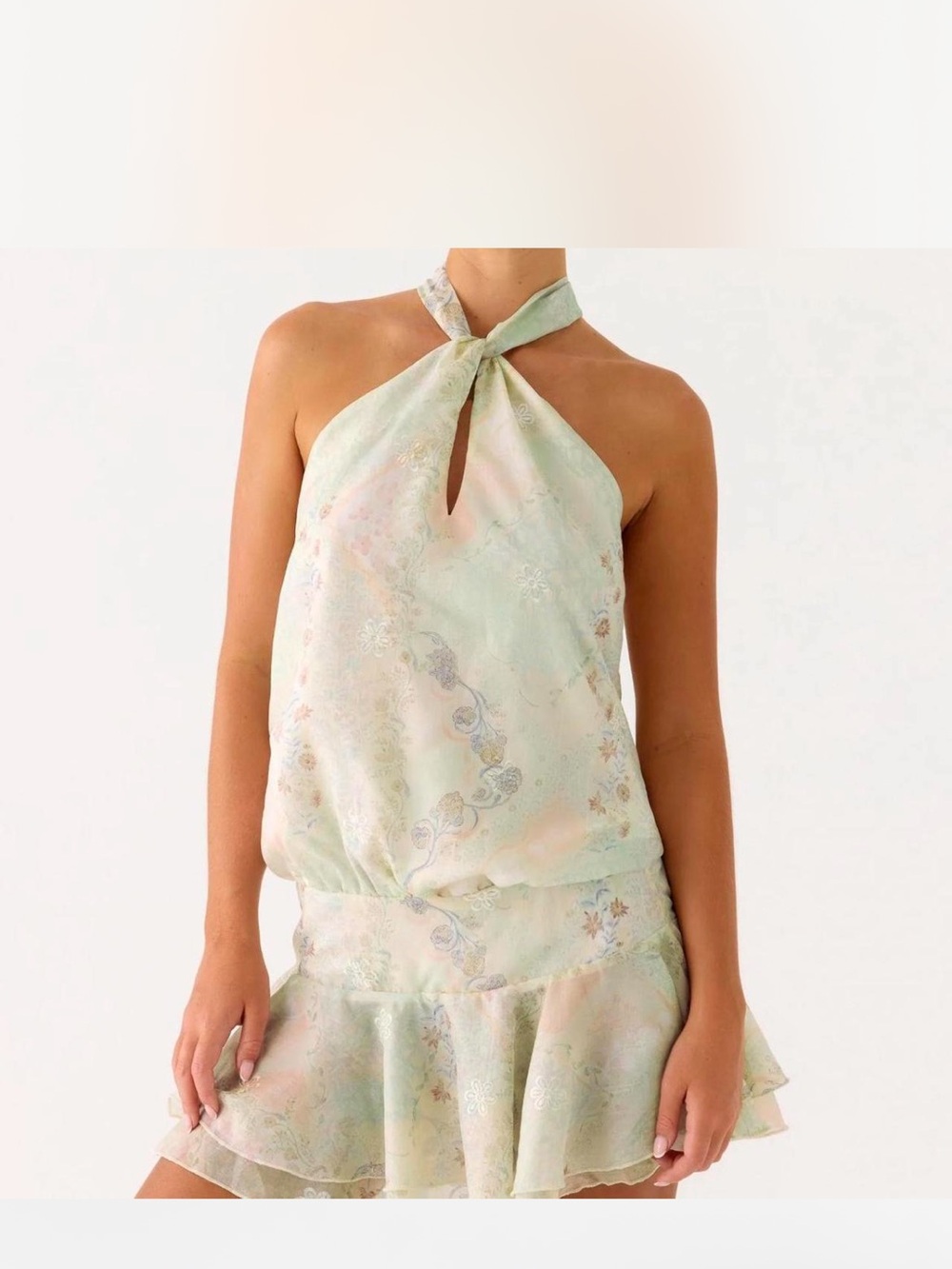 Sage Green Halter Dress